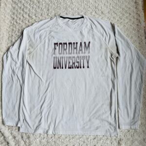 Champion Fordham University Ram Vapor Powertrain Long Sleeve White T Shirt Large